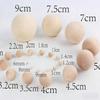 Large Natural Solid Wood Handmade Round Beads for DIY, Paintable