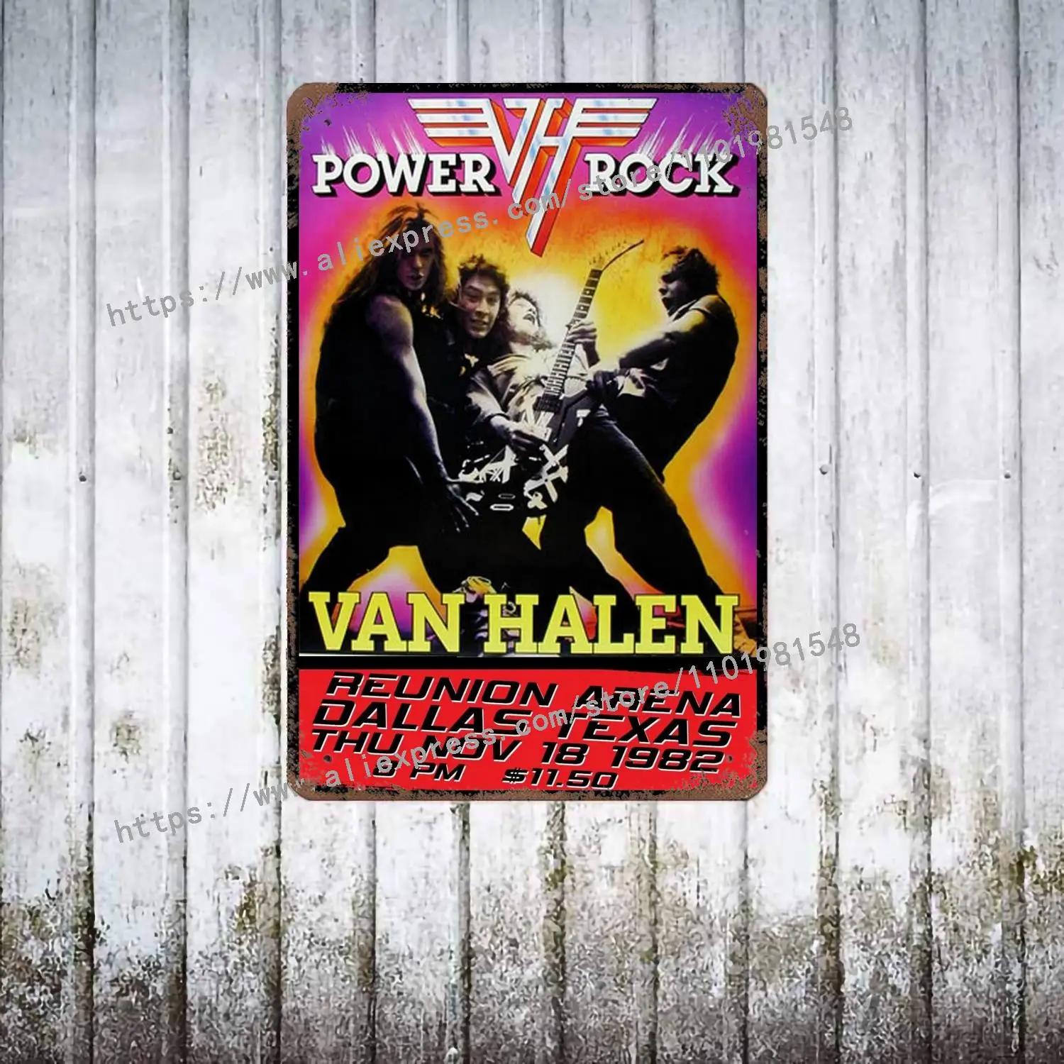 

Гурт Van Halen металевий декор постер вінтажна жерстяна табличка металева табличка декоративна табличка для пабу бару чоловічої печери клубу настінна прикраса 30x40cm(11.8x15.7inch)