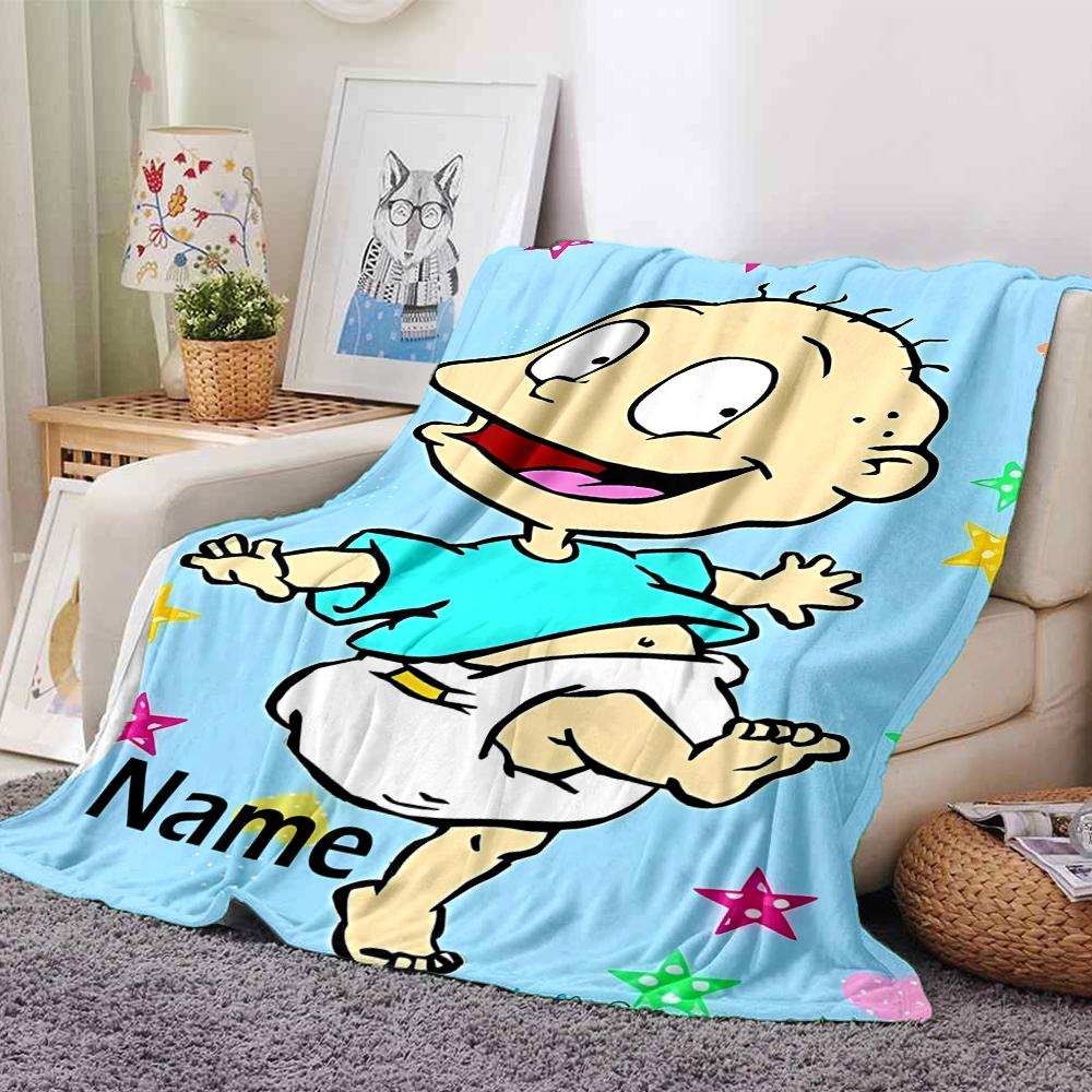 Custom Name Rugrats Theme Printed Blanket - Perfect for Couch, Bed, Travel & Outdoor Use | Machine Washable, Cozy & Durable.
