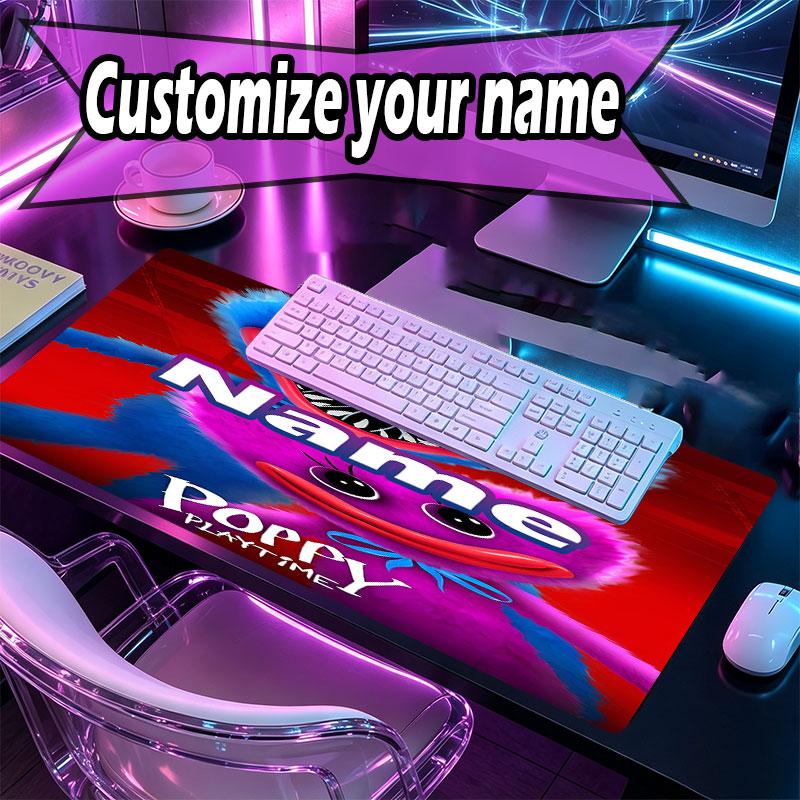 Custom Name Personalized Huggy Wuggy Pattern Mousepad, Laptop PC Desk Mat, Decorative Desk Mat for Home Keyboard Pad Gift