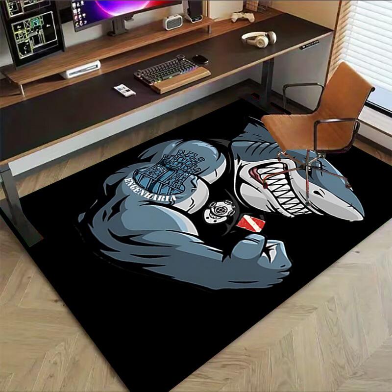 1pc SHARK DIVER Carpet, Office Rug Outdoor Mat Home Decor Area Carpet Festival