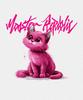 MONSTER REPUBLIC Famous Cat Vivid Pink T-Shirt White