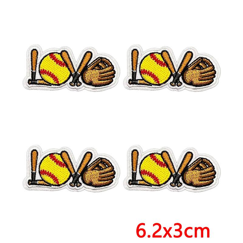 10PCS Softball Themed Iron On Patches, Softball Bow & Unicorn Embroidery Patches, Patches for Clothing DIY Decoration