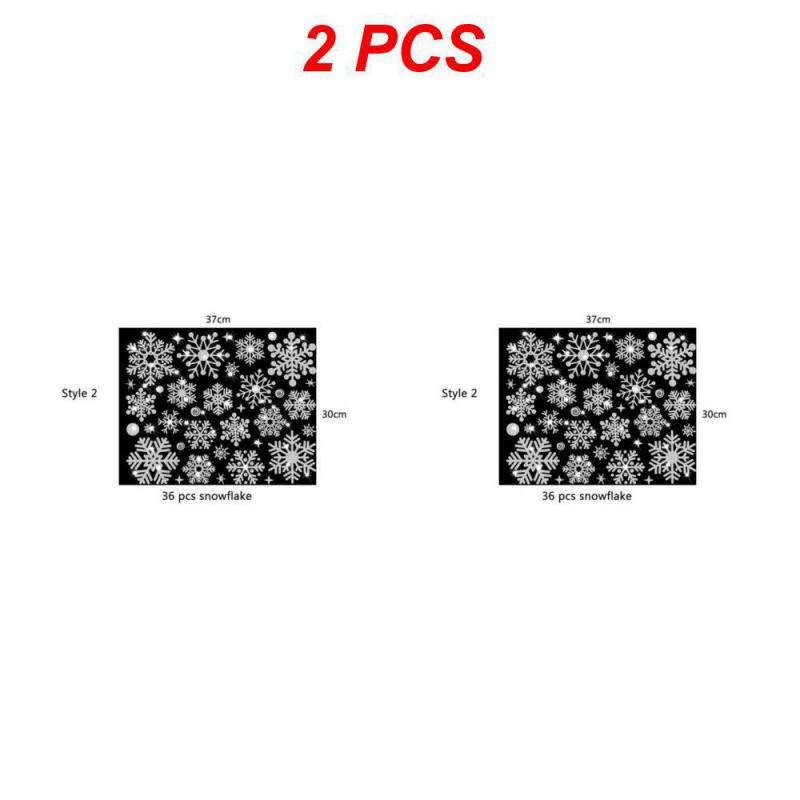 1/2/4PCS New Year Wallpaper Christmas Glitter Snowflake Window Sticker Electrostatic Wall Stickers Snowflake Door Glass Decor