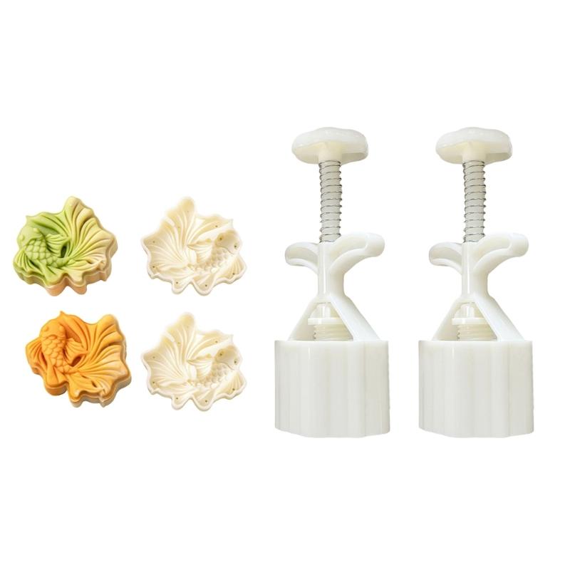 

Traditional Moon Cake Mold Pastry Tool Hand Press Cookie Dessert Cutter Baking Tool for MidAutumn Festival Easy Use
