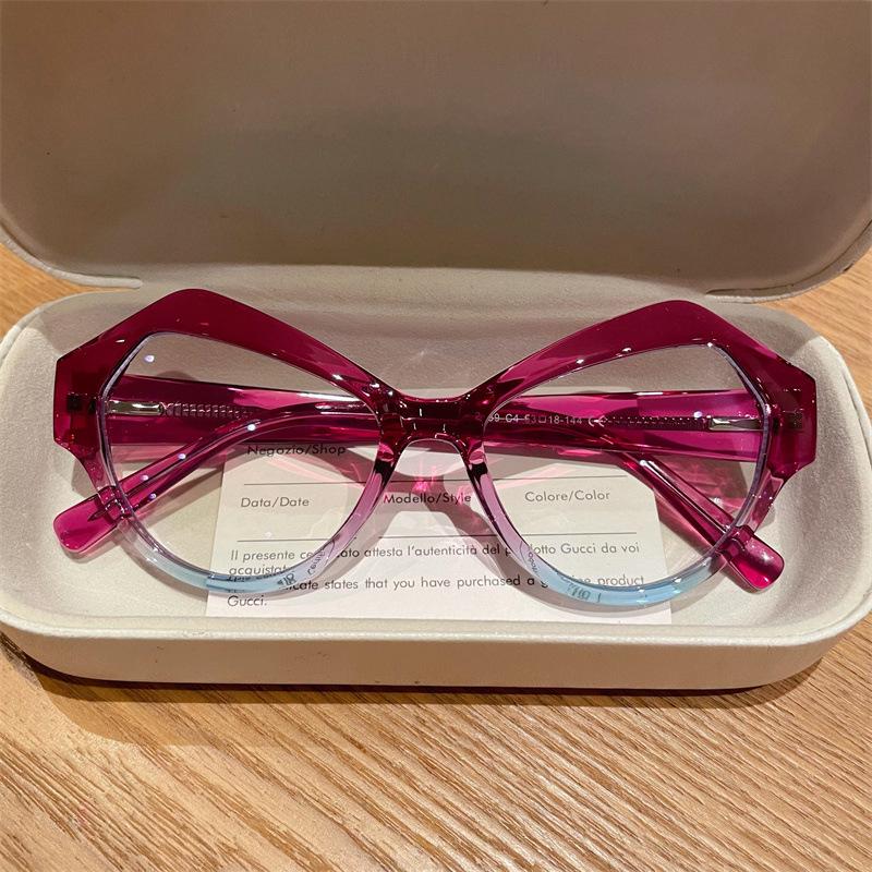 Ultra-light large-frame cat eye myopia glasses women's round face is thin, European and American retro anti-blue heterosexual glasses frame men