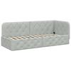 Corner Bed Frame Light Grey 80 X 200 Cm Velvet
