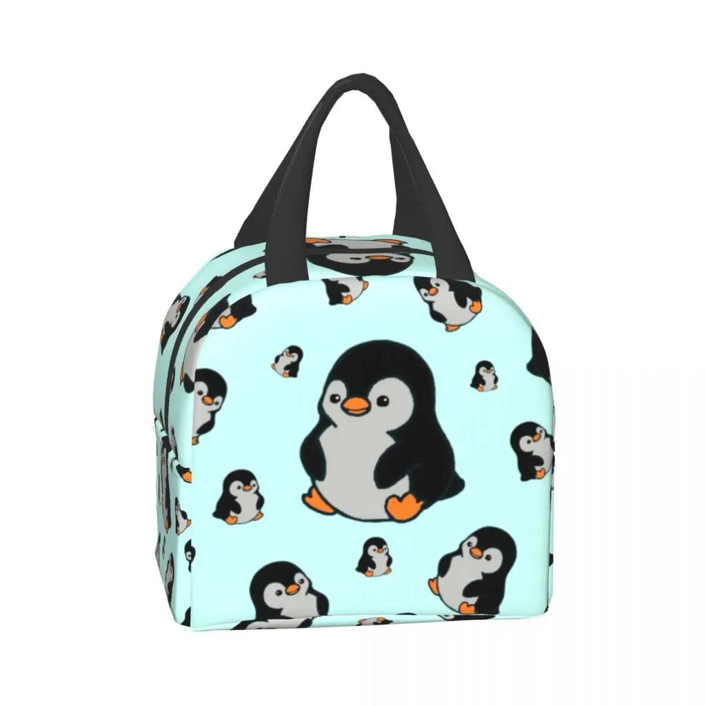 Custom Cute Penguins Lunch Bag Men Women Cooler Thermal Insulated Lunch Boxes for Adult Office