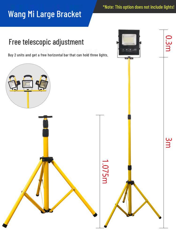Super Bright Waterproof Rechargeable Outdoor Floodlight for Construction, Camping, and Emergency Use