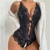 Sexy Lace Hollow One-Piece Lingerie with Open Crotch
