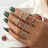 Accessories Fashion Personality Women'S Love Lips Geometric Retro Water Droplet Diamond Ring Set
