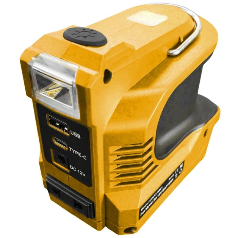 

Легкий інвертор потужністю 220 В зі світлодіодним робочим світлом, зручний для перенесення, портативні електростанції, аварійні резервні джерела живлення, живлення від акумулятора 18 В жовтий