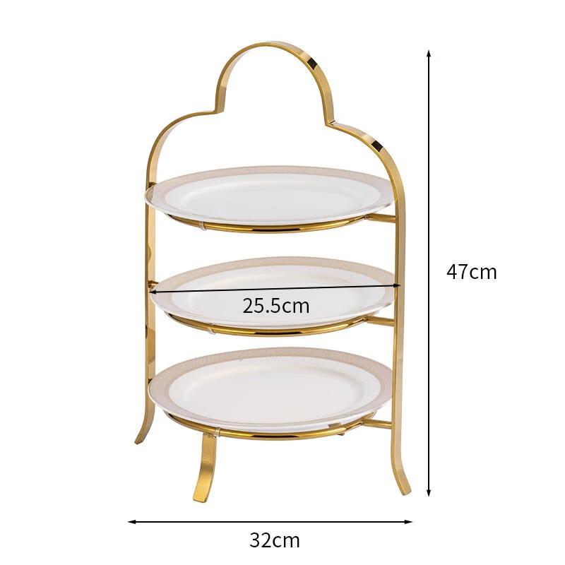 

3-Tier Golden Stainless Steel Dessert Stand