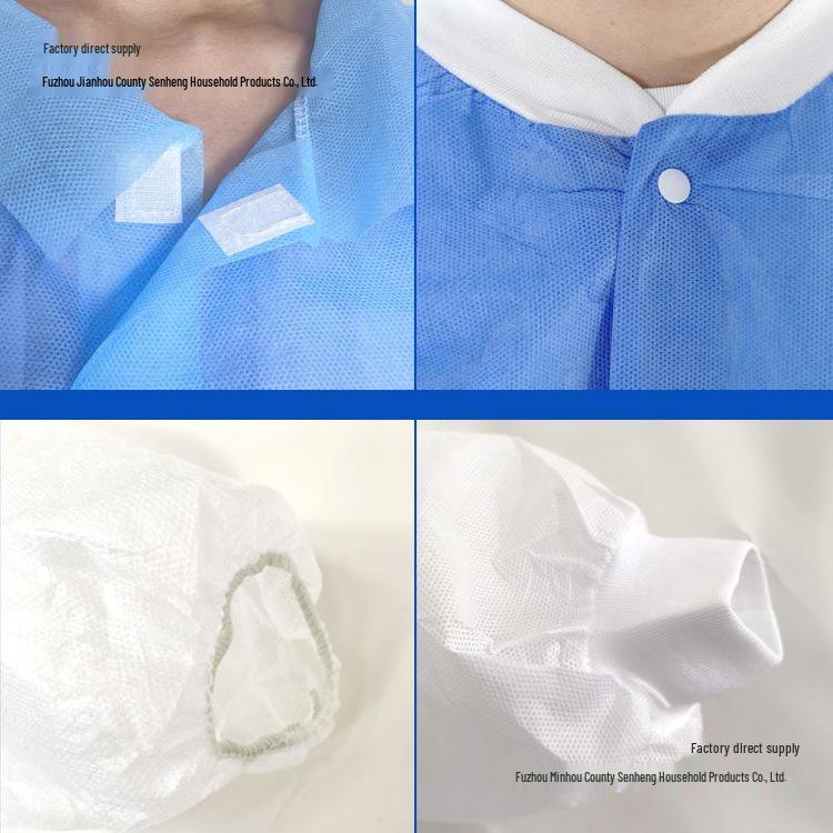 White Disposable Non-woven Lab Coat - Dustproof Isolation Suit for Food, Beauty, and Visitor Safety