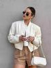 Women Fashion With Pockets Bomber Jacket Coats Vintage Long Sleeve Front Button Casual Female Outerwear Chic Tops