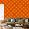 Halloween Plaid Wallpaper Peach and Orange 50x1000