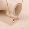 Hot-selling stainless steel necklace plated with 18K gold versatile inlaid zircon necklace jewelry for women