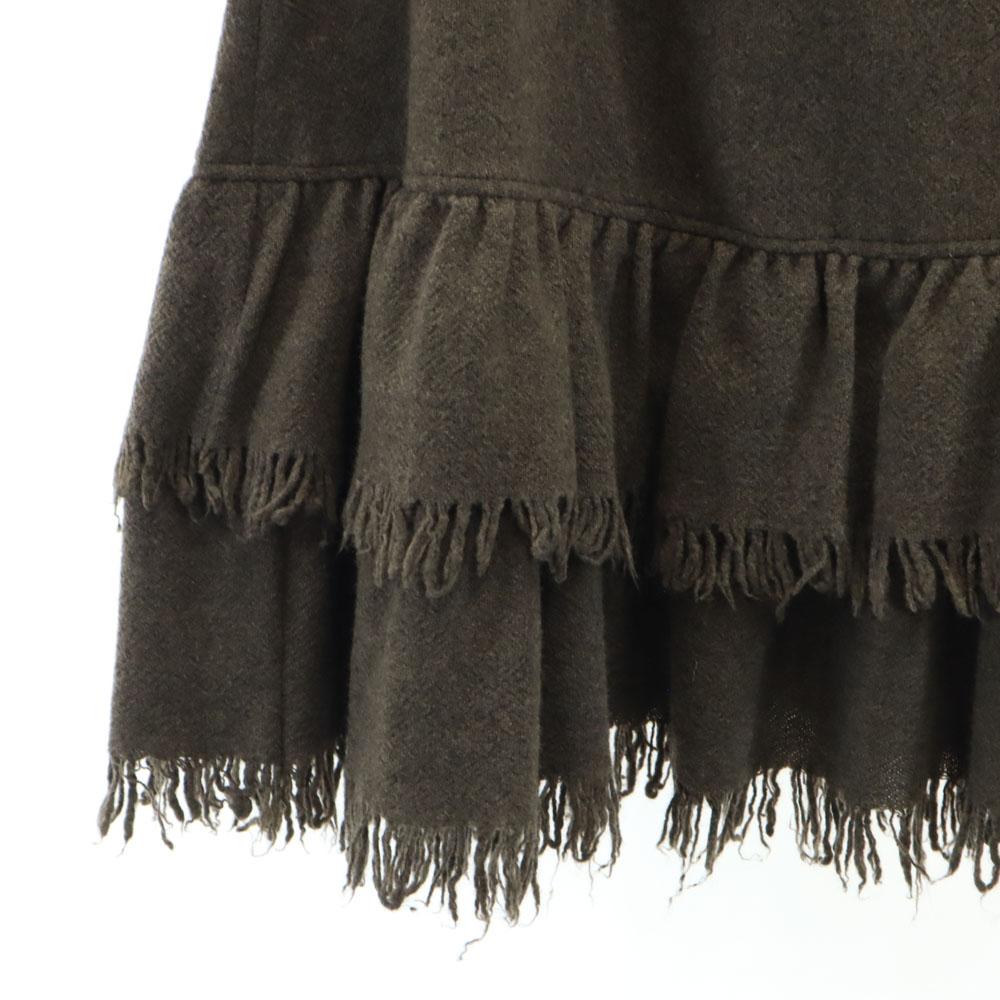 MAX MARA WEEK END LINE Virgin Wool Brand Knee Length Skirt 36 Brown Women Used