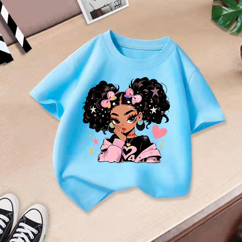 Children T-shirt Kid T Shirt 2-13Y Cool Girl Printed Kids 100% Cotton Clothes Tshirt Tops Tee