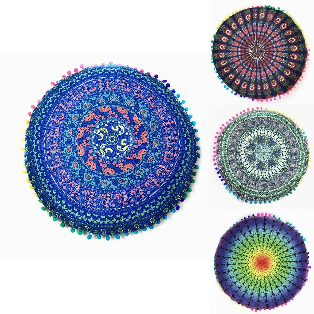 Cozy Mandala Round Cushion Cover Perfect For Meditating And Lounging