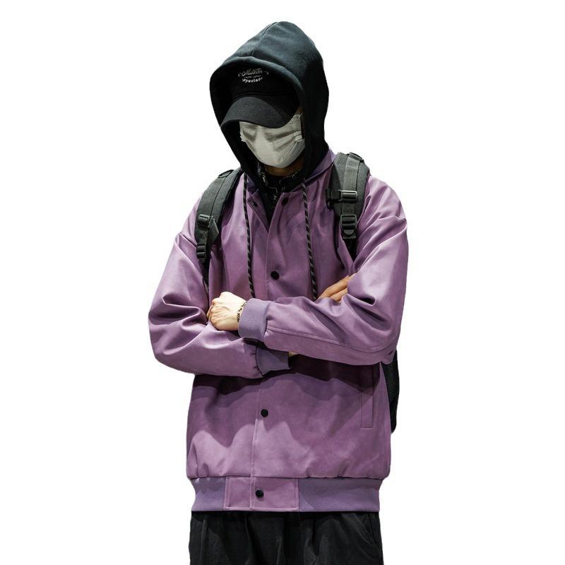 Printed embroidered LOGO youth fashion casual solid color jacket