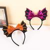 Halloween Devil Horns & Bat Headband with Feathers - Party Decoration