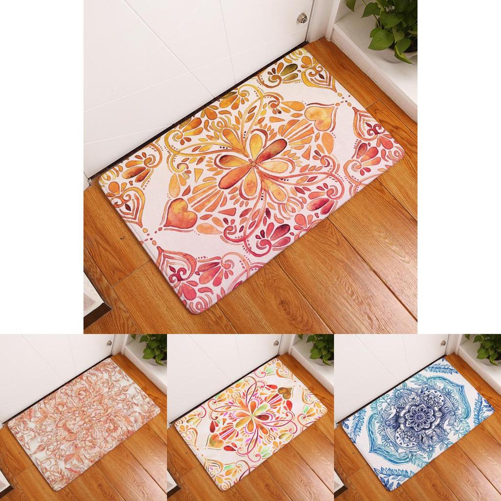 Luxurious 3d Flowers Printed Floor Mats Anti-slip Rugs With Timeless Design