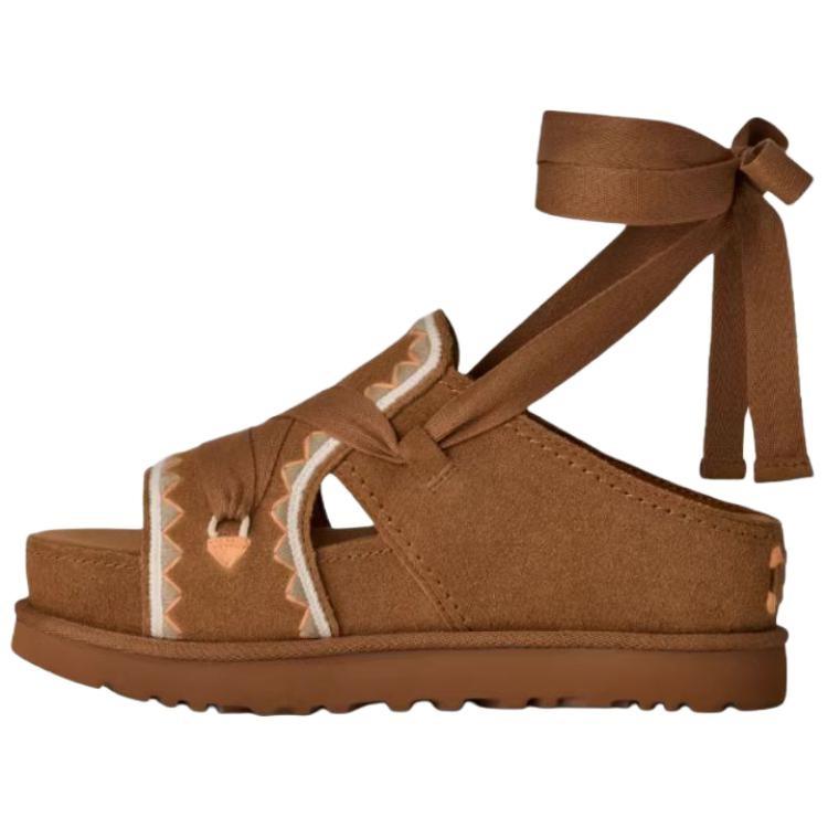 (WMNS) UGG Goldenstar Hi Artistitch Embroidered Strappy Sandals Chestnut Multicolor Women s 1175133-CHMU EU 36