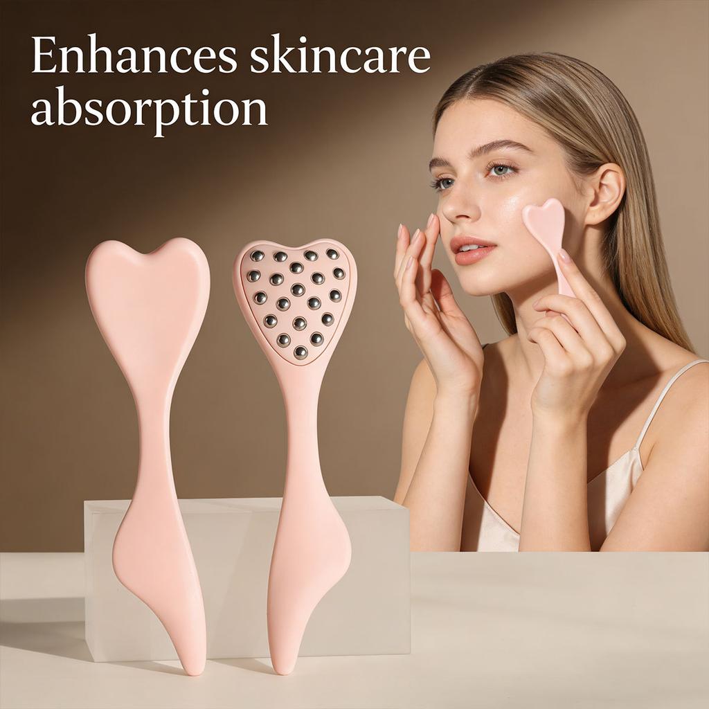 2Pcs Women Face Massage Tool Mermaid Facial Gua Sha Massager - Skin Care Roller Applicator for Face Spa & Product Absorption