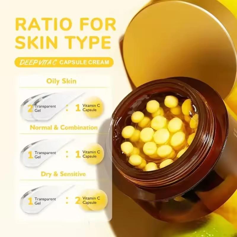 Idratante Viso Dorato con Vitamina C in Capsule Liposomiali per Rughe Luminosità della Pelle Glow Idratazione Leggera Cura della Pelle