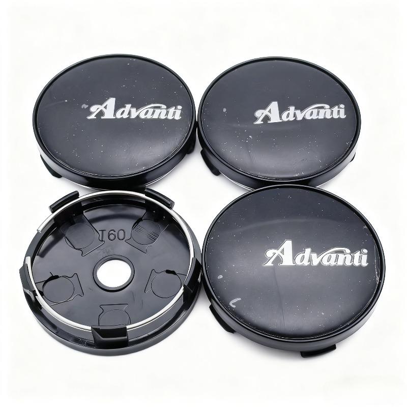 4pcs Advanti Racing Logo Emblem Car Wheel Center Caps O.D 60MM Clips 56MM Wheels Hub Dust Cap Rim Hubcaps Cover Car Accessories