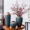 Jingdezhen Retro Terracotta Ceramic Vase for Dried Flower Arrangements and Living Room Decor
