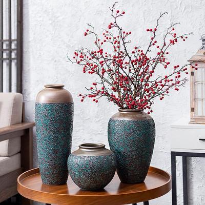 Vază Ceramică Retro din Teracotă Jingdezhen pentru Aranjamente cu Flori Uscate și Decor pentru Sufragerie