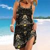 Women's Beach Dress Mini Dress Tropical Blocks  Print Casual Modern Dress Sleeveless Loose Fit Outdoor Daily Summer