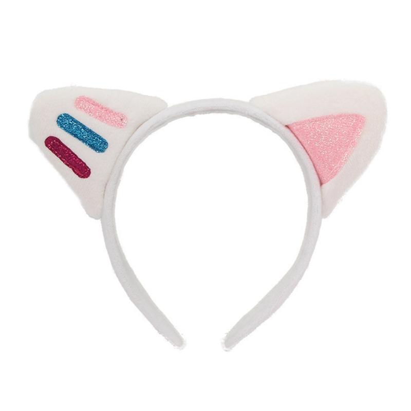 

Soft Plush Cats Ears Headwear Elastic Headpiece Cartoon Pattern Hairband for Photoshoots and Festives Outfits 1