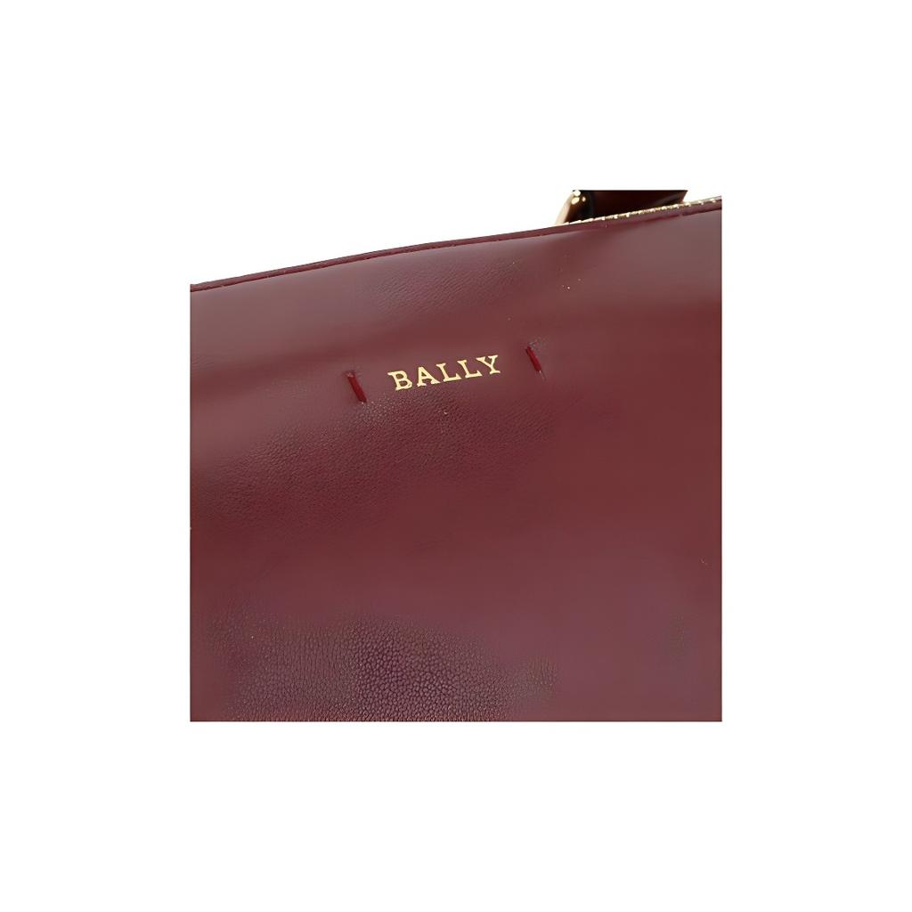 Bally Red And White Striped Fashion Boston Leather Crossbody Handbag Women Handbag Dark-Red 6219689-00524