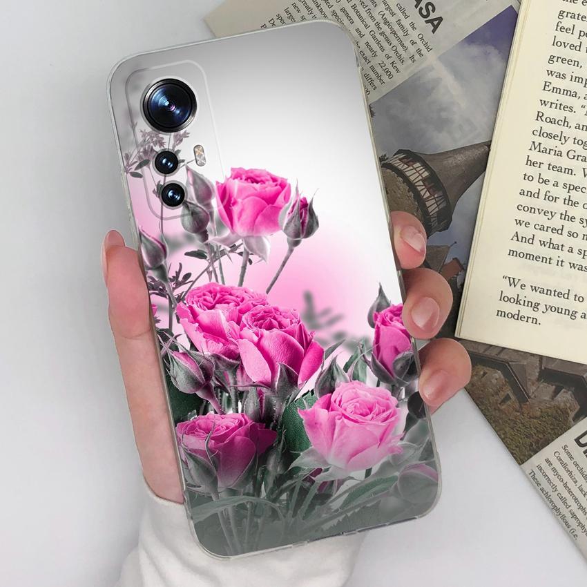 For Xiaomi Black Shark 1 2 3 4 5 Pro 12 12S 12X 12T 13 15T Elegant Flower Phone Case Soft Transparent Silicone Shockproof Shell For Xiaomi Bumper Capa