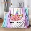 Cartoon Cute Unicorn Soft Plush Blanket,Children's Flannel Blanket Throw Blanket for Living Room Bedroom Bed Sofa Picnic Cover