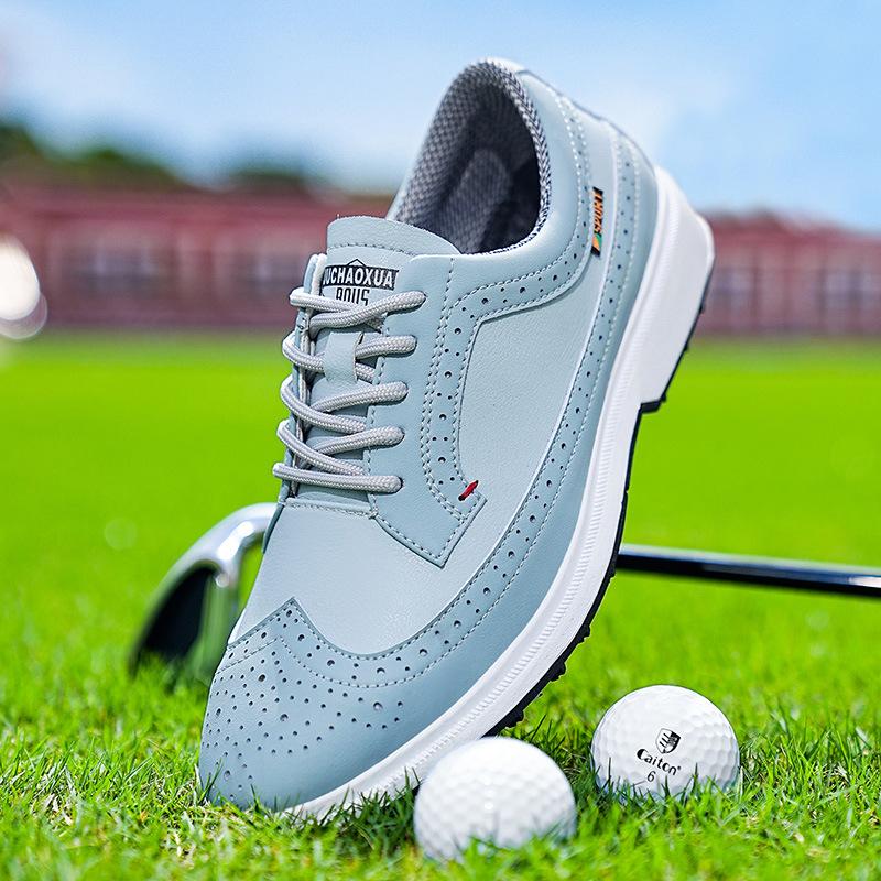 

Sky Blue Golf Shoes Unisex Breathable Waterproof Sports Shoes with Short Nails Anti Slip Golfer Shoes Size 39-47 47 синий