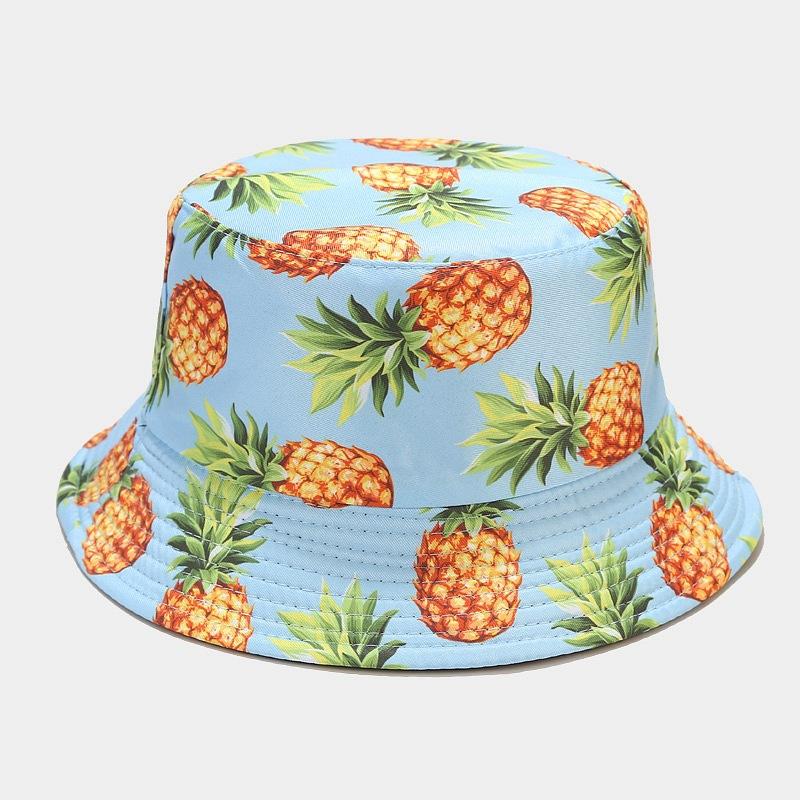 Creative Printed Fruit Pattern Bucket Cap Unisex Outdoor Leisure Fisherman Hat Summer Beach Uv Protection Sun hats Panama Bob