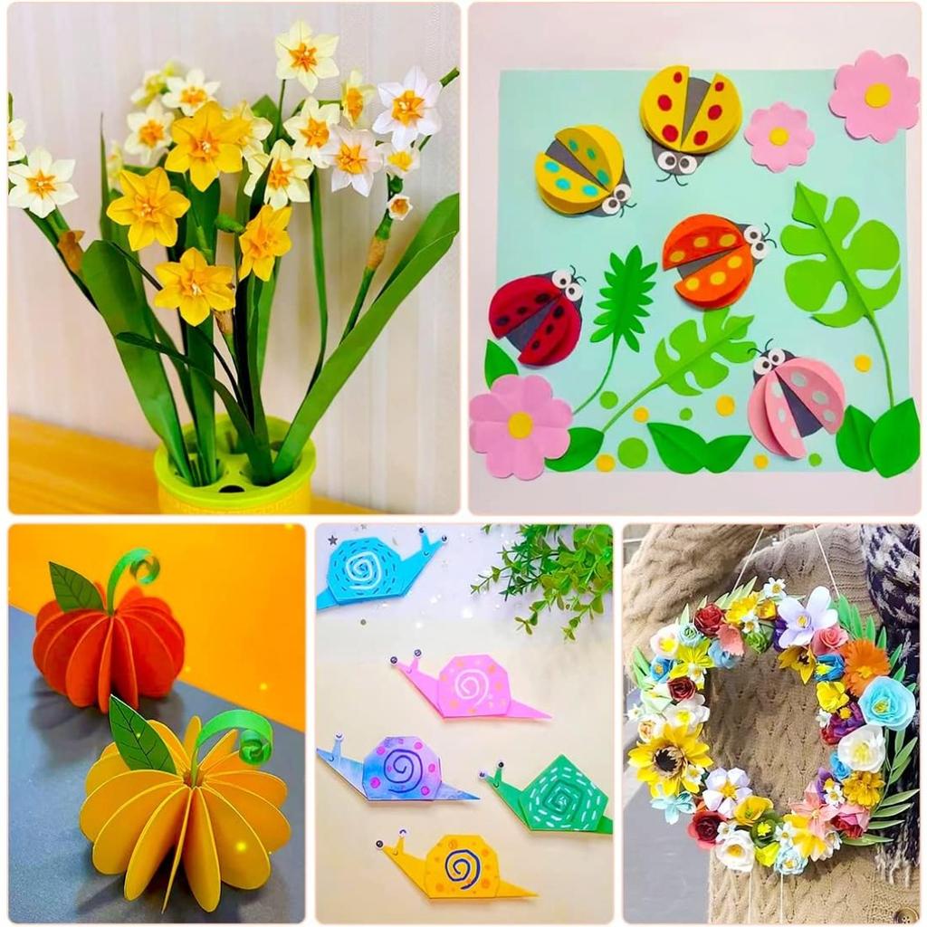 Square Origami Paper, 100 Sheets, 1/20 Colors, 6 Inch Square, Double Sided Colored Paper Diy Craft Paper for School Childs
