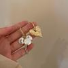 Asymmetric Baroque Imitation Pearl Heart Tassel Dangle Earrings for Woman New Design Fashion Jewelry Party Gifts