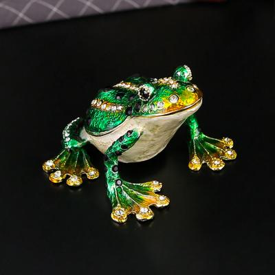 New Diamond-set Frog Jewelry Box Frog Jewelry Box Ring Storage Enamel Craft Gift Box Jewelry Storage Box