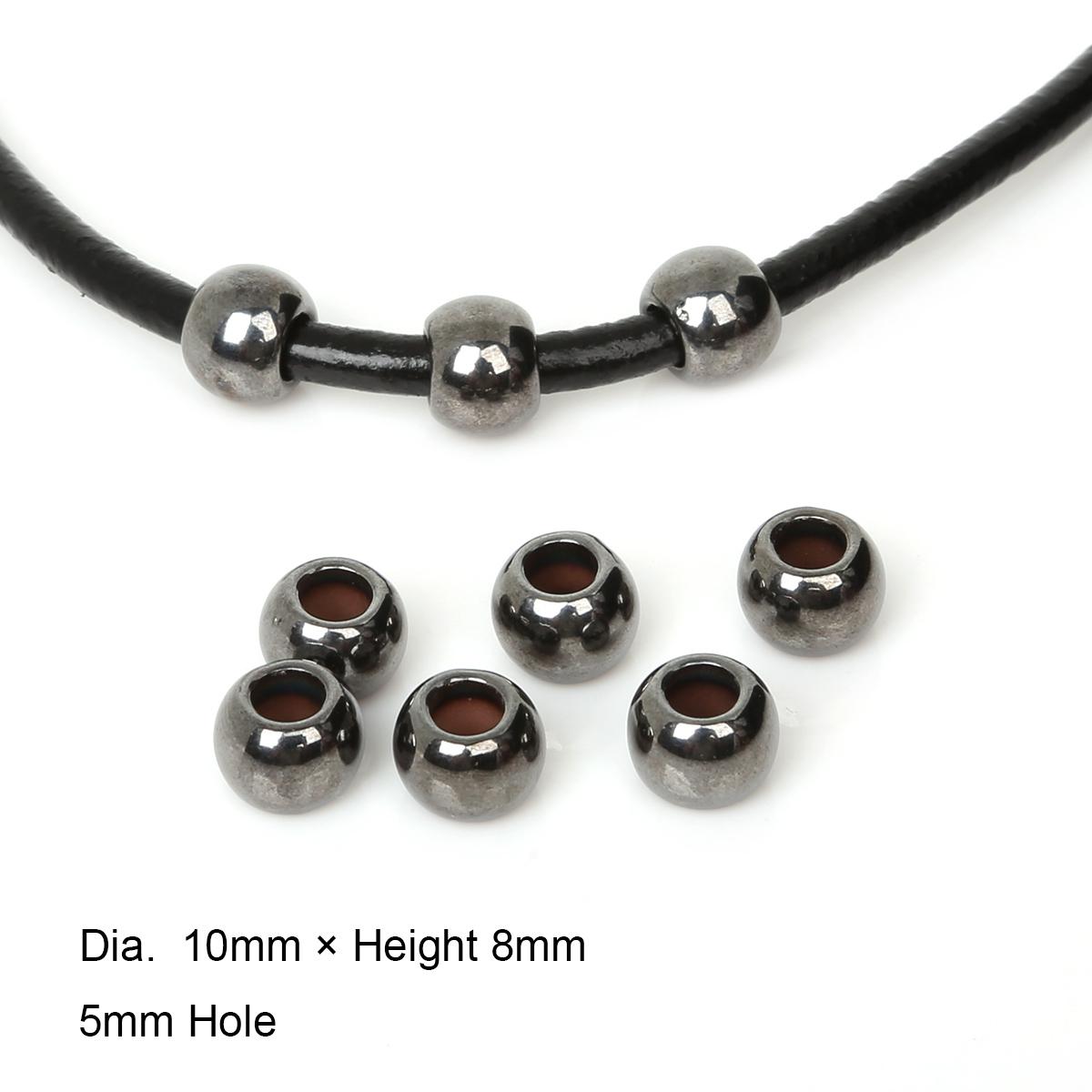 

30-300 шт. покрытые акрил пластик CCB круглые большие отверстия свободные бусины-разделители для изготовления браслетов DIY ювелирных изделий 10x8mm 50pcs чёрный