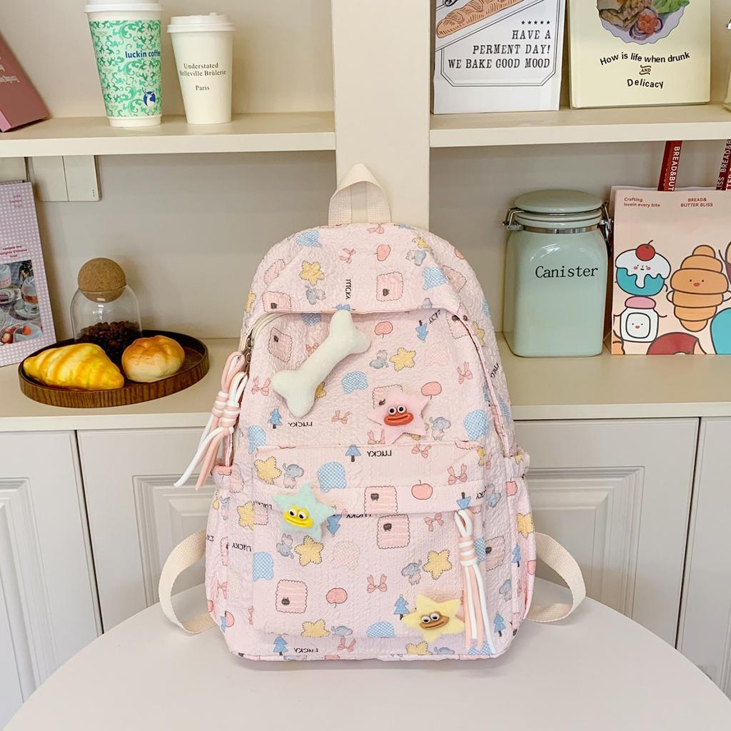 Schoolbag Cute High-value Junior High School College Student Schoolbag Korean Version Ins Fresh and Sweet Leisure Travel Backpack Backpack