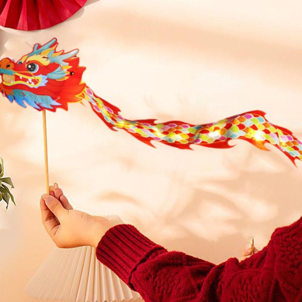 Fluttering Chinese Traditional Dragon Lamp Paper Glowing Lanterns  Kindergarten Craft