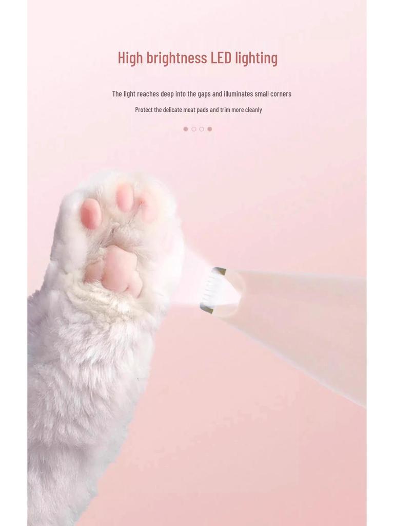 Rechargeable Pet Paw Trimmer with LED Light