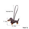 Mini Dachshund Leather Pendant - Cute Cartoon Backpack Charm, Keychain, Car Ornament, Lanyard