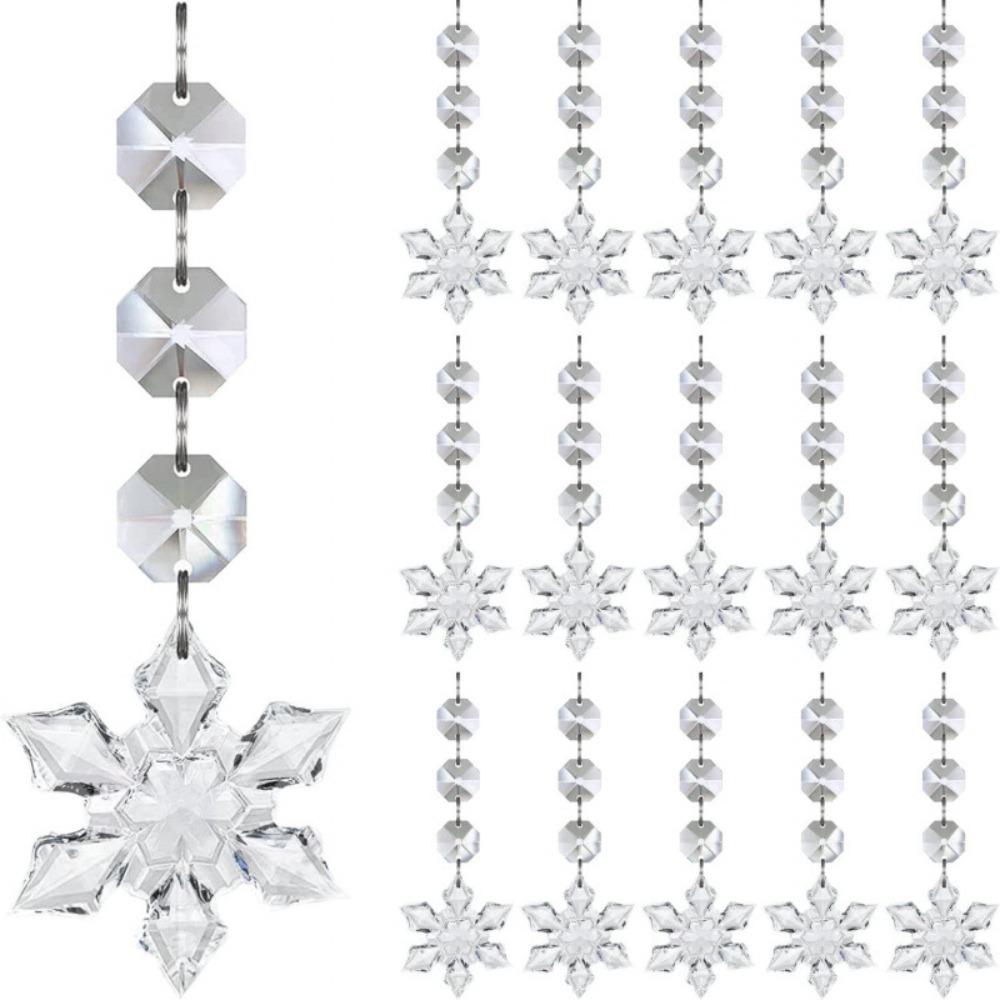 30Pcs Clear Acrylic Christmas Snowflake Ornaments Christmas Tree Charms  Christmas Tree Decor