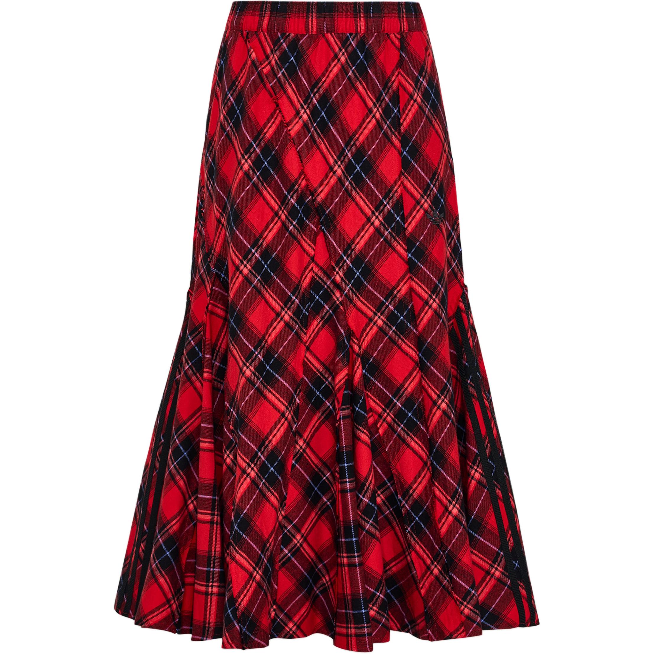 Adidas Originals Check Skirt Sports Fashion Versatile Striped Casual Long Skirt Women skirts KT6382 M